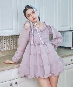 Lovilyn ラヴィリン　ショルダーリボンアイドルワンピース Lovilyn ショルダーリボンアイドルワンピース - メルカリ