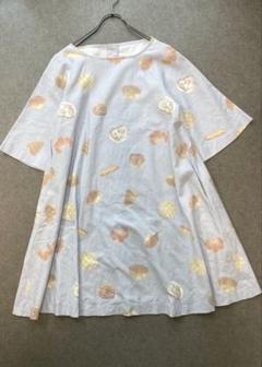 美品　merlot パン柄 ワンピース 希少デザイン ゆったり