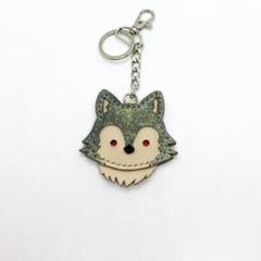本革 キーホルダー レッドアイウルフ キーリング バッグチャーム 狼 オオカミ
