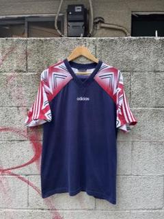 80s adidas 柄 Tシャツ 3ストライプ vintage