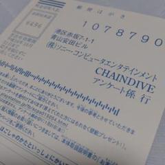 PS2　チェインダイブ　ハガキのみ　CHAINDIVE　葉書