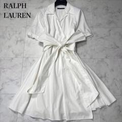 ポロラルフローレン カシュクール リネン100% ロング ワンピース POLO RALPH LAUREN / ポロ ラルフ ローレン （レディース