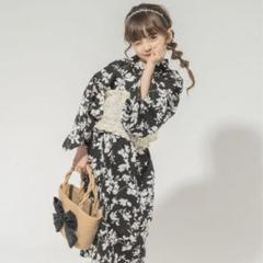 浴衣　子供　キッズ　120 2way フラワープリント花柄