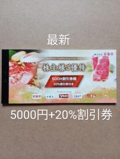 最新 安楽亭 株主優待券 500円割引券×10枚+20%割引券1枚 - メルカリ