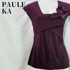 PAULEKA ポールカ シルクコサージュ プルオーバーブラウス 3 ボルドー