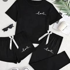 ホームウェア　パジャマ　ロングパンツ　M 半袖　3点セット