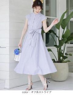 ♡Swingle♡華やか見え✨Iラインリボンワンピースブルー S ♡Swingle♡華やか見え✨Iラインリボンワンピースブルー S