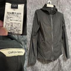 GIORGIO BRATO 極薄 ラムレザー レザーパーカー ジップアップ 黒