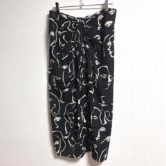 ✨良品✨ ZARA ザラ USA M スカート ミモレ丈 ペイント アート 黒