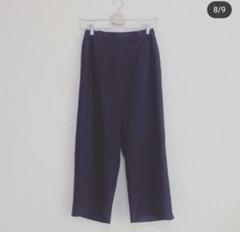 pomme セミオーダー　リネンパンツ　紺色　ハンドメイド