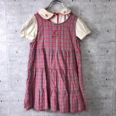 OshKosh B'gosh 古着 刺繍入りトップス チェック柄ワンピセット