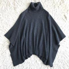 【極美品 カシミヤ100%】ポロラルフローレン　ポンチョ　ケープ　グレー　L 極美品 カシミヤ100%】ポロラルフローレン ポンチョ ケープ