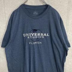 ユニバーサルスタジオ　フロリダ　テーマパーク　刺繍ロゴ　グレーTシャツ XL