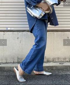 【DOU DOU】シルバー アーモンドトュスリッポンのサムネイル