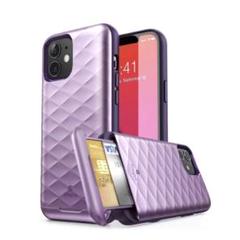 Clayco iPhone 12 Pro ケース カード収納 パープル