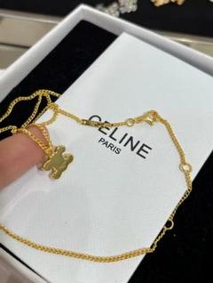 オールド　セリーヌ　2連　ロングネックレス　トリオンフ　ストーン　ゴールド CELINE - オールド セリーヌ 2連 ロングネックレス トリオンフ