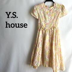 Y.S.house子供服ワンピース半袖160ドレスロングフレアピンク黄色リボン