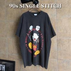 90s　ミッキー　フェード　Tシャツ シングルステッチ　XL相当