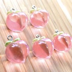 桃 ピーチ もも ピンク ハンドメイド 素材 パーツ チャーム
