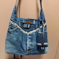 デニムリメイクバッグ　ハンドメイド