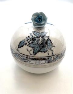 未使用保管品　HEREND ヘレンド　アポニーターコイズプラチナ ボンボニエール