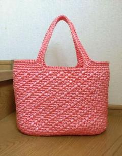 手編み　ビニールひものバッグ