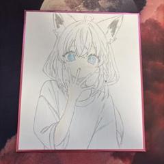 【イラスト】ホロライブ　白上フブキ　ファンアート 手描き　色紙イラスト