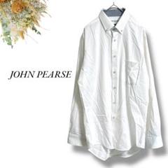 JOHN PEARSE 長袖ワイシャツ 白 ビジネス 通勤 3931