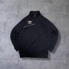 UMBROアンブロ古着トラックジャケットハーフジップ刺繍ロゴブラックR656のサムネイル