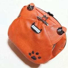 2WAY　猫ちゃん★がま口バッグ　リュック＆ボディバッグ　フェイクレザー　合皮