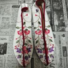 花柄刺繍スリッパ　台湾