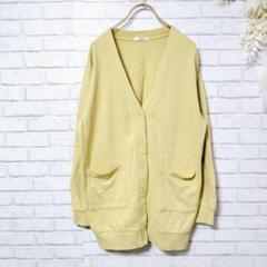 【美品】シネマクラブ 長袖カーディガン トップス Vネック メンズ イエロー M