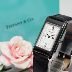 美品 ティファニー TIFFANY スクエア 革ベルト 腕時計 箱 F338