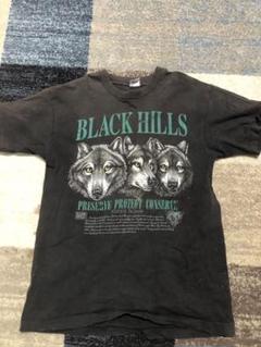 90s シングルステッチ　ブラックヒルズ 狼 Tシャツ Lサイズ