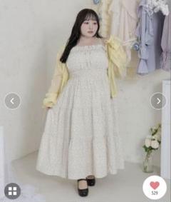 美品Louiosyアシメデザインキャミワンピース ルオシー3Lホワイト系ドット柄 Louiosy ワンピース 「大きいサイズ」アシンメトリーデザイン