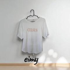 『美品』♡CELSUSプリント ホワイトTシャツ♡後ろリボン