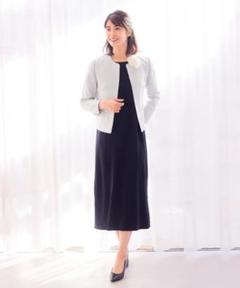 アバハウス ドライタッチサテンワンピース 美品 ネイビー