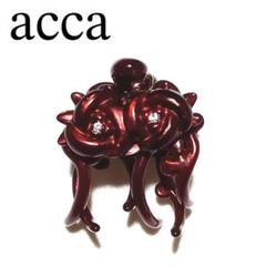 acca - acca ヘアクリップ 赤系エスニック調の彫刻 スモール