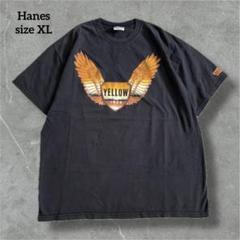 ヘインズ Tシャツ ブラック ウィングデザイン コットン ユニセックス B042