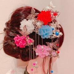 成人式☆卒業式☆ウエディング☆お祭り☆かんざし☆バラ☆蝶々☆ヘッドドレス☆簪
