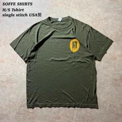 SOFFE SHIRTSプリント半袖トレーニングTシャツ軍物カーキUSA製希少