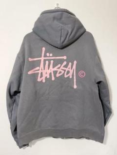 stussy ステューシー ビッグロゴ GRAY フルZIPパーカー XLサイズ