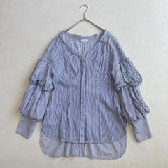 美品 ENFOLD エンフォルド ストライプ スキッパーシャツ