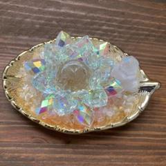 【オーロラロータス＆浄化4点セット】 虹色クリスタル 蓮の花 サンキャッチャー