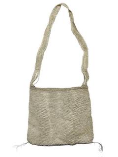 ラオス手紡ぎ葛繊維のメッシュバッグ(混色)　新品 ラオス手紡ぎ葛繊維のメッシュバッグ(ナチュラル) - エコバッグ