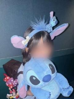 ディズニー スティッチ カチューシャお花付き