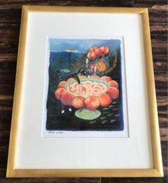 植田洋子 yoko ueta 額装 直筆サイン 絵画 イラストレーター 猫　B 植田洋子 yoko ueta 額装 直筆サイン 絵画 イラストレーター 猫