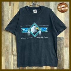 タルテックス フェード アニマル L 古着 90s 半袖 Tシャツ ブラック 黒