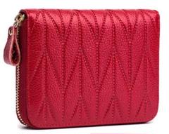 ★新品 カードケース レディース 本革 50枚 RFID レッド