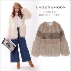LAGUNAMOON ラグナムーン ノーカラーフェイクファーコート LAGUNAMOON ノーカラーフェイクファーコート（モカ